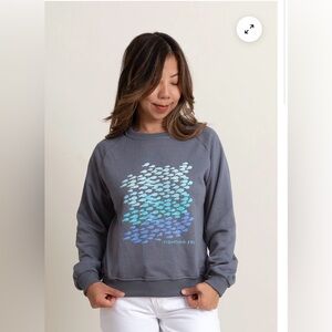 Fighting Eel Raglan Sweatshirt- Steel Keep Swimming, Sz S